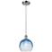 Ballston Brookhaven Globe 8"W Chrome Cord Pendant w/ Sapphire Shade