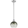 Ballston Brookhaven Globe 8"W Chrome Stem Mini Pendant w/ Slate Shade