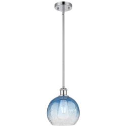 Ballston Brookhaven Globe 8"W Chrome Stem Pendant w/ Sapphire Shade