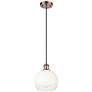 1_Ballston Brookhaven Globe 8"W Copper Cord Mini Pendant w/ Opal Shade