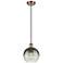 Ballston Brookhaven Globe 8"W Copper Cord Mini Pendant w/ Slate Shade
