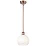 1_Ballston Brookhaven Globe 8"W Copper Stem Mini Pendant w/ Opal Shade