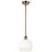 Ballston Brookhaven Globe 8"W Copper Stem Mini Pendant w/ Opal Shade