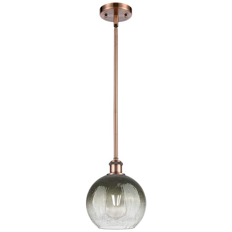 Image 1 Ballston Brookhaven Globe 8"W Copper Stem Mini Pendant w/ Slate Shade