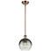 Ballston Brookhaven Globe 8"W Copper Stem Mini Pendant w/ Slate Shade