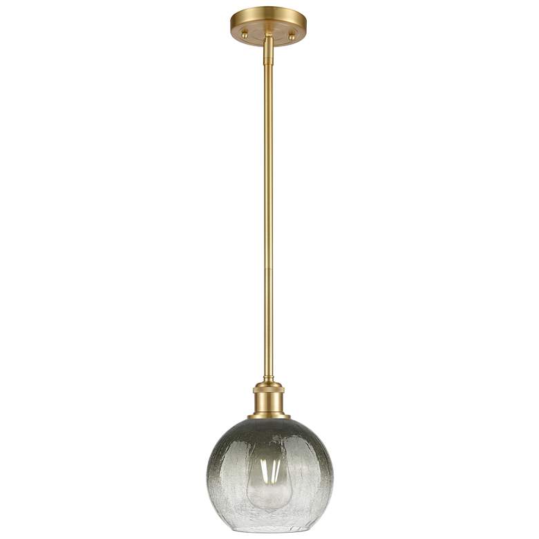 Image 1 Ballston Brookhaven Globe 8"W Gold Stem Mini Pendant w/ Slate Shade