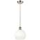 Ballston Brookhaven Globe 8"W Nickel Cord Pendant w/ Opal Shade