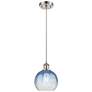 1_Ballston Brookhaven Globe 8"W Nickel Cord Pendant w/ Sapphire Shade