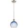Ballston Brookhaven Globe 8"W Nickel Cord Pendant w/ Sapphire Shade