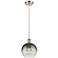 Ballston Brookhaven Globe 8"W Nickel Cord Pendant w/ Slate Shade