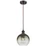1_Ballston Brookhaven Globe 8"W Oiled Bronze Cord Pendant w/ Slate Shade