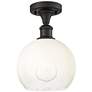 Ballston Brookhaven Globe 8"W Oiled Bronze Semi-Flush w/ Opal Shade