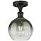 Ballston Brookhaven Globe 8"W Oiled Bronze Semi-Flush w/ Slate Shade