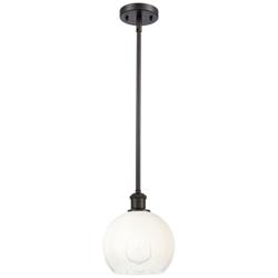 Ballston Brookhaven Globe 8"W Oiled Bronze Stem Pendant w/ Opal Shade
