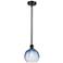 Ballston Brookhaven Globe 8"W Oiled Bronze Stem Pendant w/ Sapphire Shade