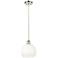 Ballston Brookhaven Globe 8"W Polished Nickel Cord Pendant w/ Opal Shade