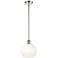 Ballston Brookhaven Globe 8"W Polished Nickel Stem Pendant w/ Opal Shade