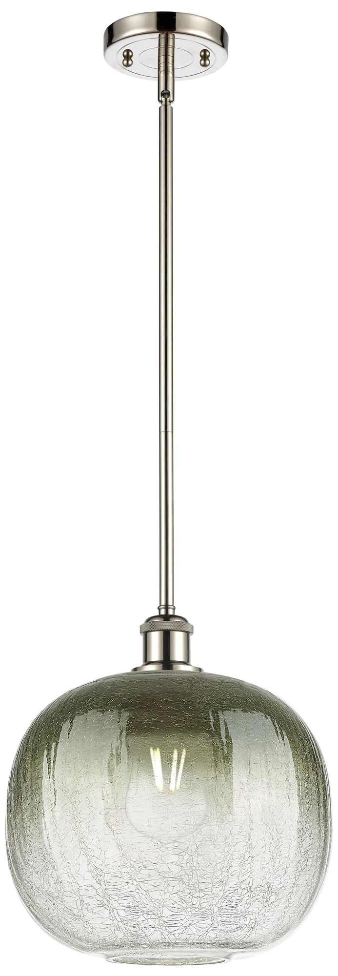 Ballston Brookhaven Sphere 11"W Polished Nickel Stem Pendant w/ Slate
