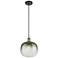 Ballston Brookhaven Sphere 11"W Black Brass Cord Pendant w/ Slate Shade