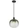 Ballston Brookhaven Sphere 11"W Black Cord Mini Pendant w/ Slate Shade