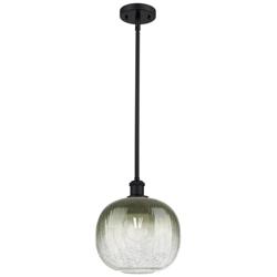 Ballston Brookhaven Sphere 11"W Black Stem Mini Pendant w/ Slate Shade