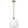 Ballston Brookhaven Sphere 11"W Brass Stem Mini Pendant w/ Opal Shade