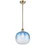 1_Ballston Brookhaven Sphere 11"W Brass Stem Pendant w/ Sapphire Shade