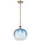 Ballston Brookhaven Sphere 11"W Brass Stem Pendant w/ Sapphire Shade