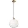 1_Ballston Brookhaven Sphere 11"W Brushed Brass Cord Pendant w/ Opal Shade