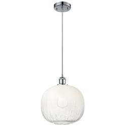 Ballston Brookhaven Sphere 11"W Chrome Cord Mini Pendant w/ Opal Shade