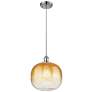 1_Ballston Brookhaven Sphere 11"W Chrome Cord Pendant w/ Amber Shade