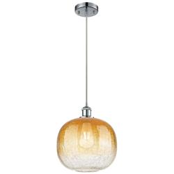 Ballston Brookhaven Sphere 11"W Chrome Cord Pendant w/ Amber Shade