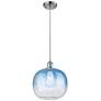 1_Ballston Brookhaven Sphere 11"W Chrome Cord Pendant w/ Sapphire Shade