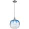 Ballston Brookhaven Sphere 11"W Chrome Cord Pendant w/ Sapphire Shade