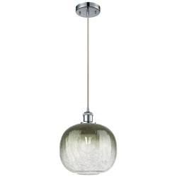 Ballston Brookhaven Sphere 11"W Chrome Cord Pendant w/ Slate Shade