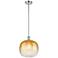 Ballston Brookhaven Sphere 11"W Chrome Stem Pendant w/ Amber Shade