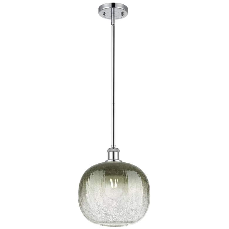 Image 1 Ballston Brookhaven Sphere 11"W Chrome Stem Pendant w/ Slate Shade