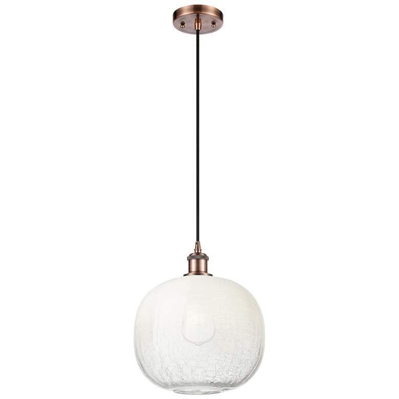 Image 1 Ballston Brookhaven Sphere 11"W Copper Cord Mini Pendant w/ Opal Shade