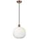 Ballston Brookhaven Sphere 11"W Copper Cord Mini Pendant w/ Opal Shade