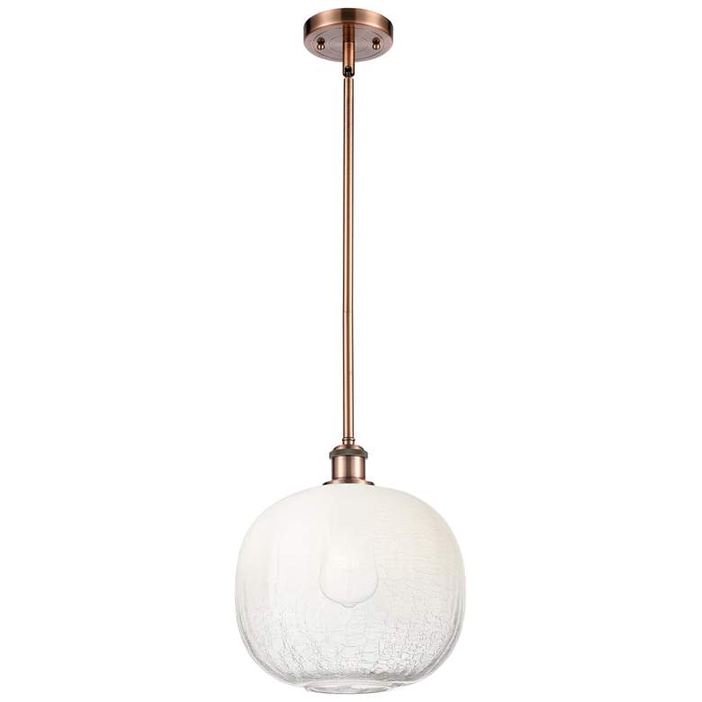 Image 1 Ballston Brookhaven Sphere 11"W Copper Stem Mini Pendant w/ Opal Shade