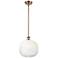 Ballston Brookhaven Sphere 11"W Copper Stem Mini Pendant w/ Opal Shade