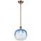 Ballston Brookhaven Sphere 11"W Copper Stem Pendant w/ Sapphire Shade