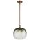 Ballston Brookhaven Sphere 11"W Copper Stem Pendant w/ Slate Shade