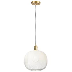 Ballston Brookhaven Sphere 11"W Gold Cord Mini Pendant w/ Opal Shade