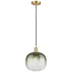 Ballston Brookhaven Sphere 11"W Gold Cord Mini Pendant w/ Slate Shade