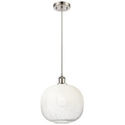 Ballston Brookhaven Sphere 11"W Nickel Cord Pendant w/ Opal Shade