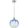 1_Ballston Brookhaven Sphere 11"W Nickel Cord Pendant w/ Sapphire Shade