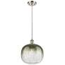 1_Ballston Brookhaven Sphere 11"W Nickel Cord Pendant w/ Slate Shade