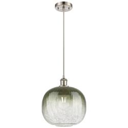 Ballston Brookhaven Sphere 11"W Nickel Cord Pendant w/ Slate Shade
