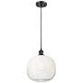 1_Ballston Brookhaven Sphere 11"W Oiled Bronze Cord Pendant w/ Opal Shade